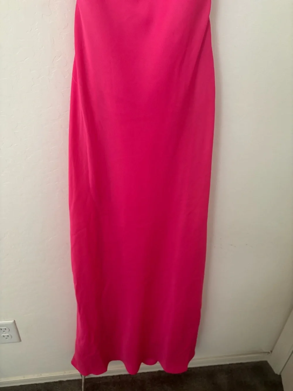 Thirty Thirty XS Hot Pink Satin Maxi Dress Open Back Slip Gown - Picture 5 of 8
